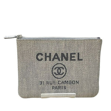 Chanel Deauville Fabric Clutch Bag