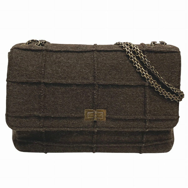 Chanel Choco Bar 2.55 Wool Shoulder Bag
