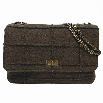 Chanel Choco Bar 2.55 Wool Shoulder Bag