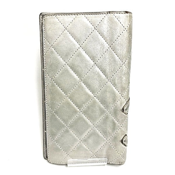 Chanel Cambon Line Silver Bifold Wallet