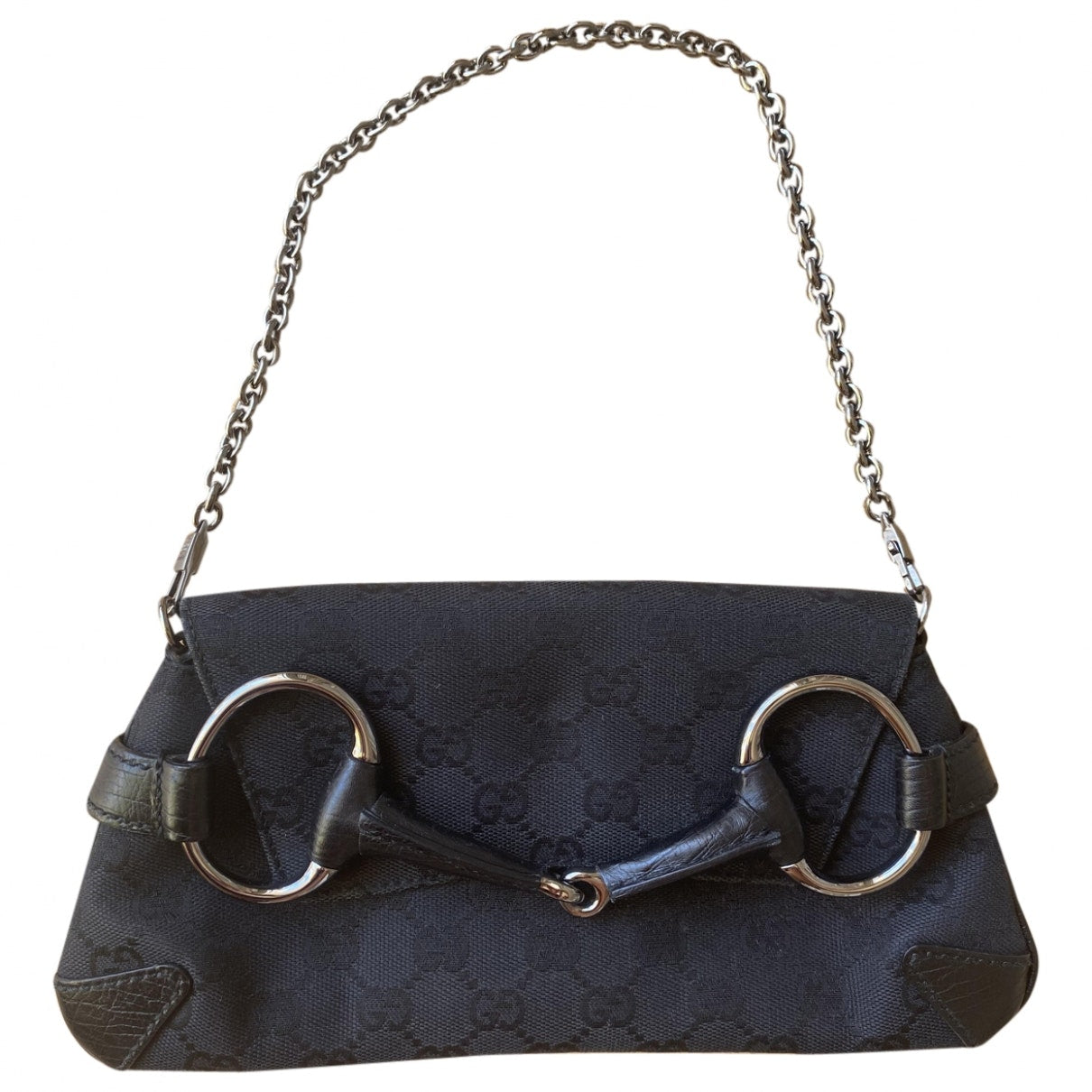 Gucci black cloth clutch bag