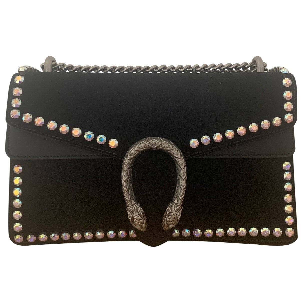 Gucci dionysus black suede handbag