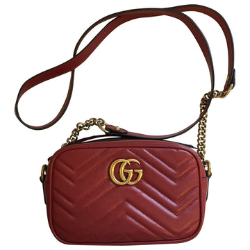 Gucci marmont red leather handbag