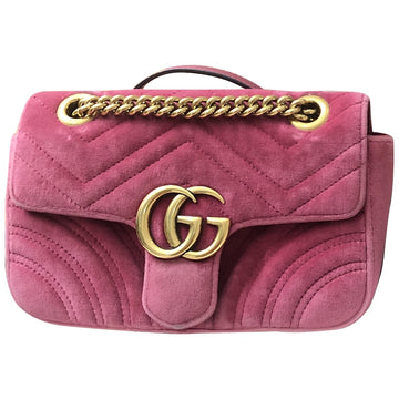 Gucci marmont pink velvet handbag