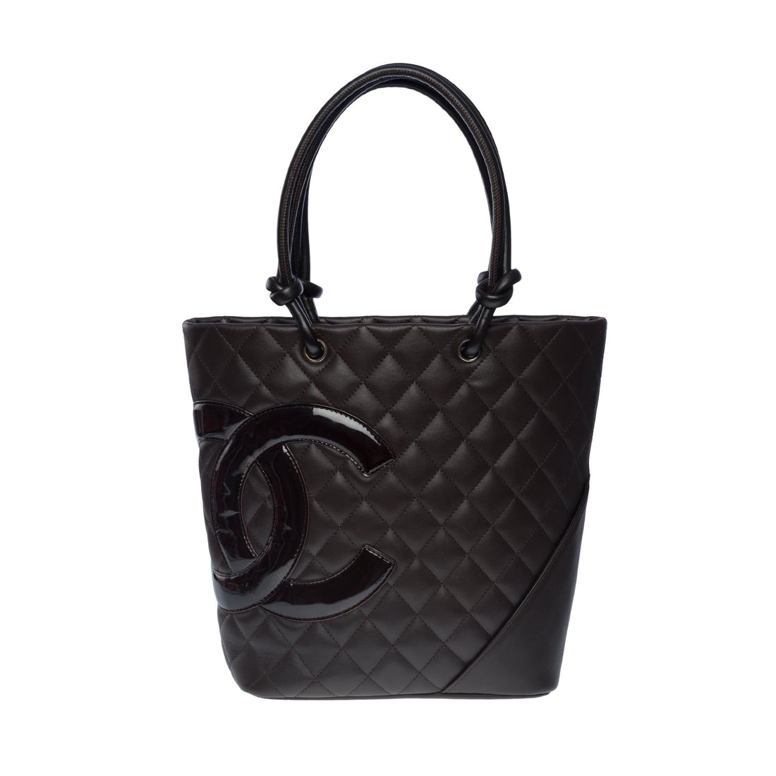 Top Quality Chanel Gorgeous Cambon Tote bag in brown quilted lambskin leather, SHW