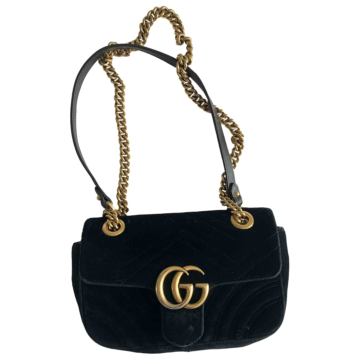 Gucci marmont black velvet handbag