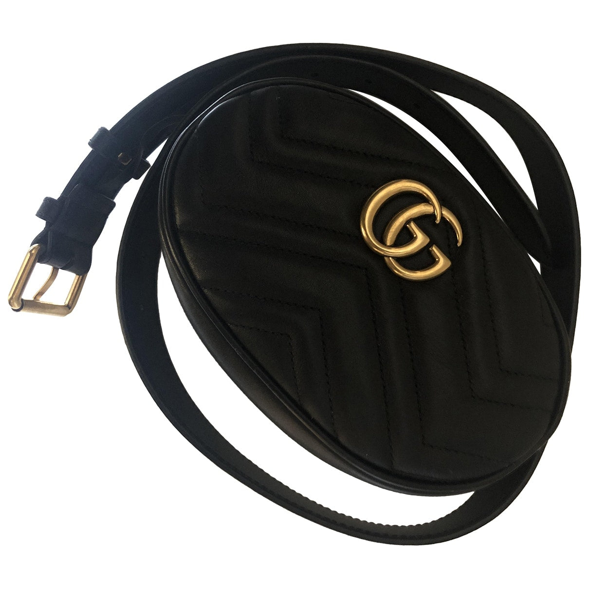 Gucci marmont black leather clutch bag