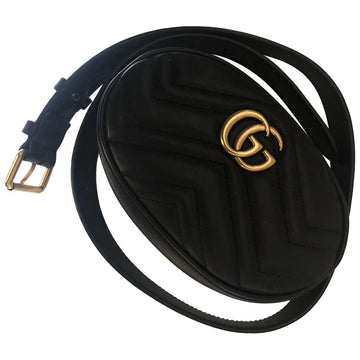 Gucci marmont black leather clutch bag