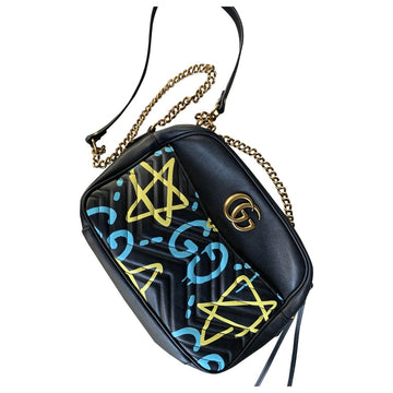 Gucci marmont black leather handbag