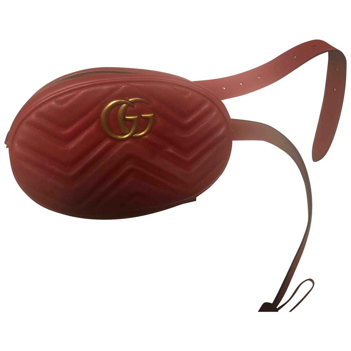 Gucci marmont red leather clutch bag