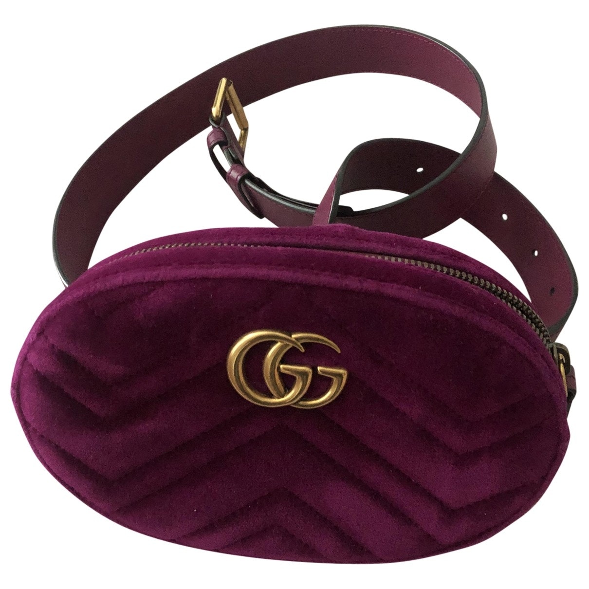 Gucci marmont purple velvet clutch bag