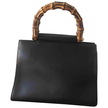Gucci Bamboo Black Leather Handbag