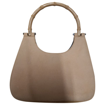 Gucci bamboo beige leather handbag