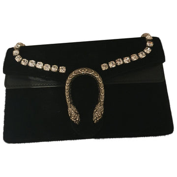 Gucci dionysus black velvet clutch bag