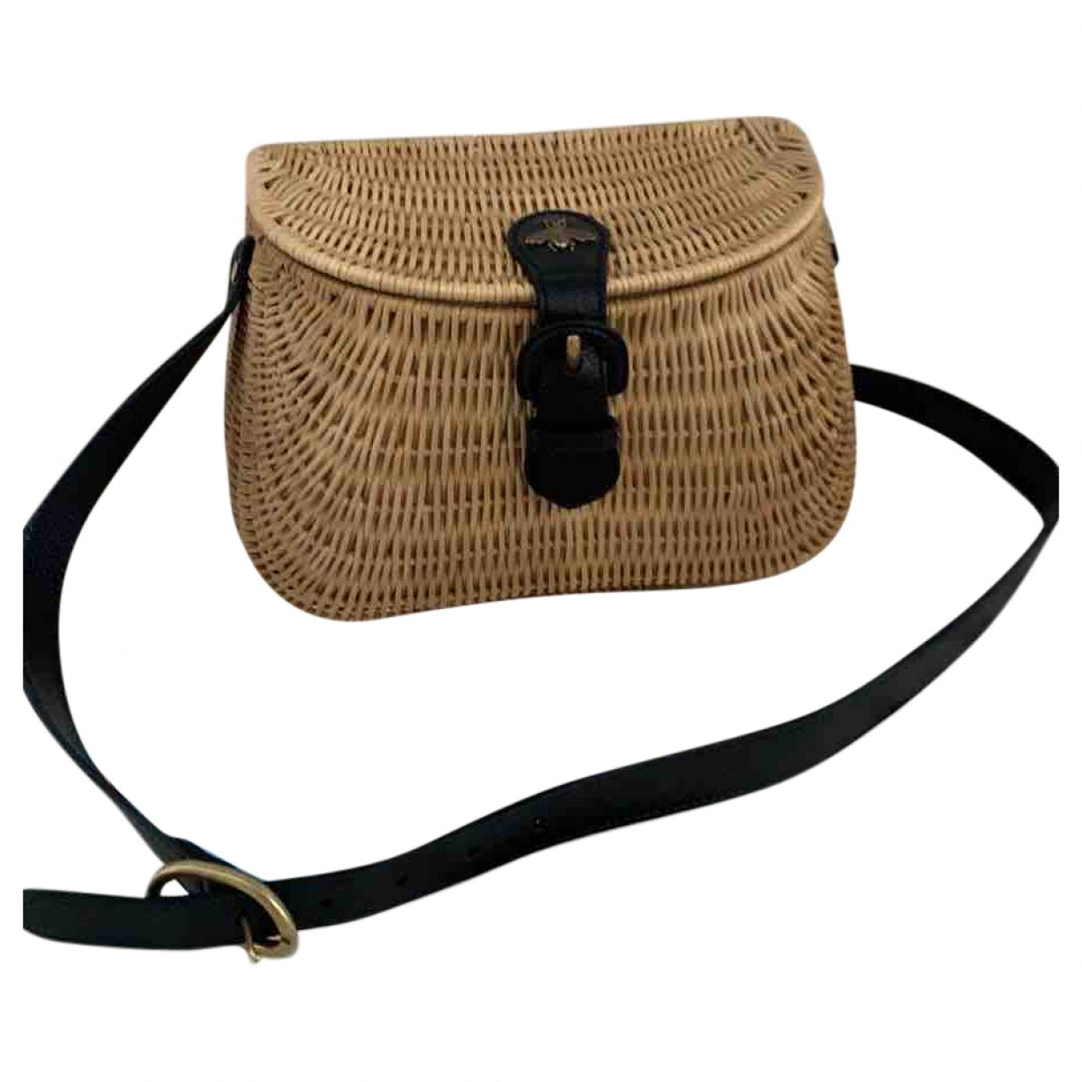 Gucci gg cestino beige wicker handbag