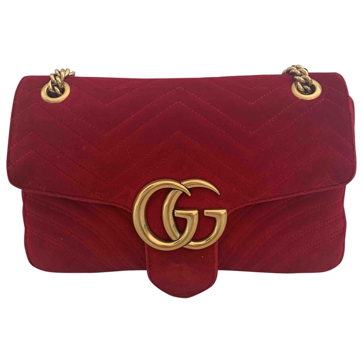 Gucci marmont red velvet handbag