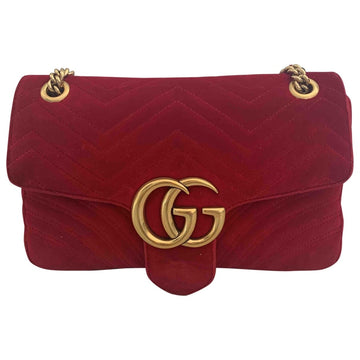 Gucci marmont red velvet handbag