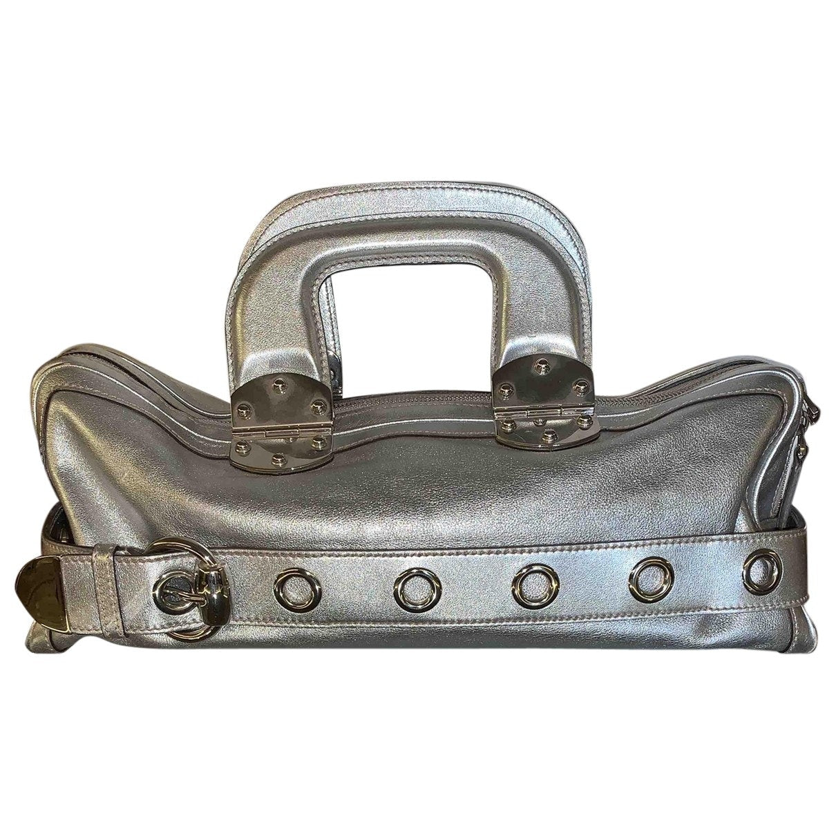 Gucci silver leather handbag