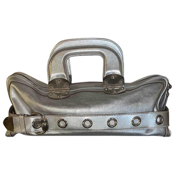 Gucci silver leather handbag