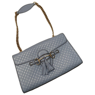 Gucci emily blue leather handbag