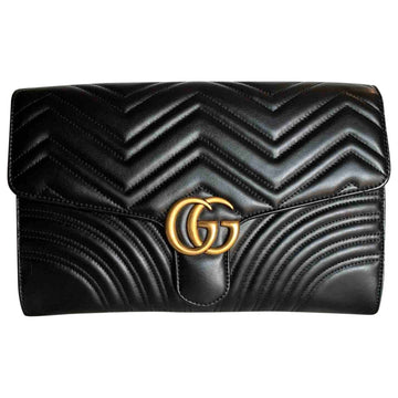 Gucci marmont black leather clutch bag