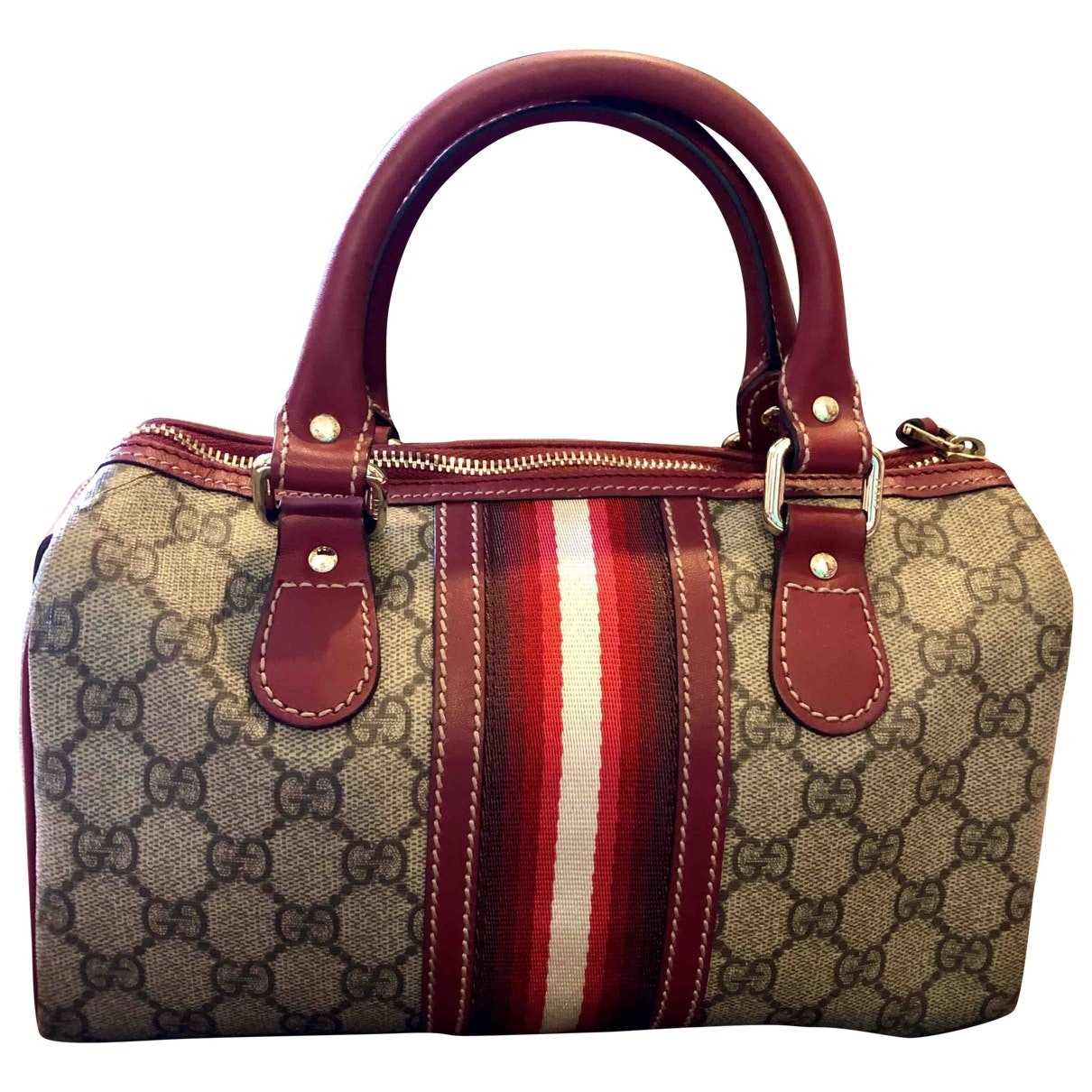 Gucci boston red cloth handbag