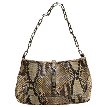 Gucci jackie vintage  beige exotic leathers handbag