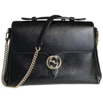 Gucci interlocking black leather handbag