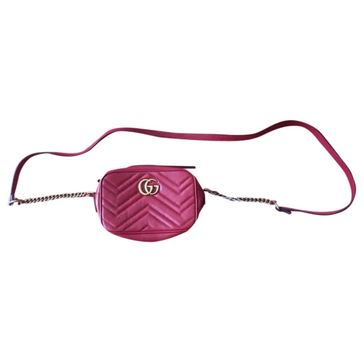 Gucci marmont red leather handbag