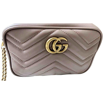 Gucci marmont pink leather handbag