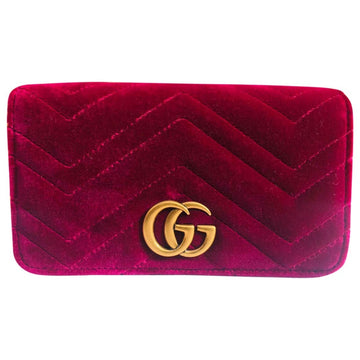 Gucci marmont purple velvet clutch bag