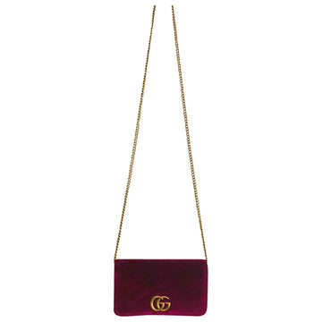 Gucci marmont purple velvet handbag