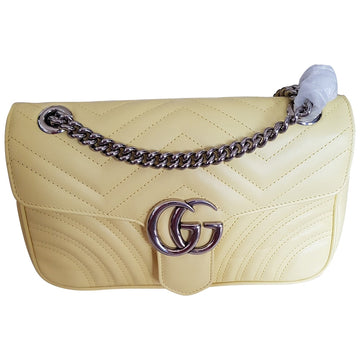 Gucci marmont yellow leather handbag