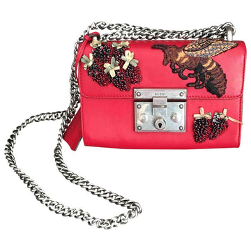 Gucci padlock red leather handbag