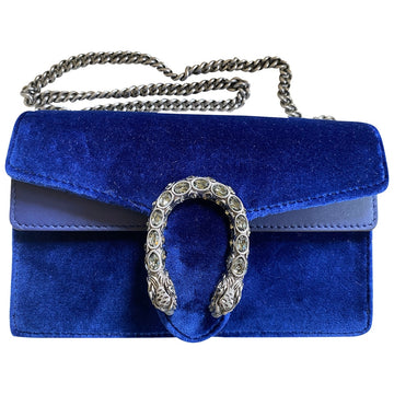 Gucci dionysus blue velvet clutch bag