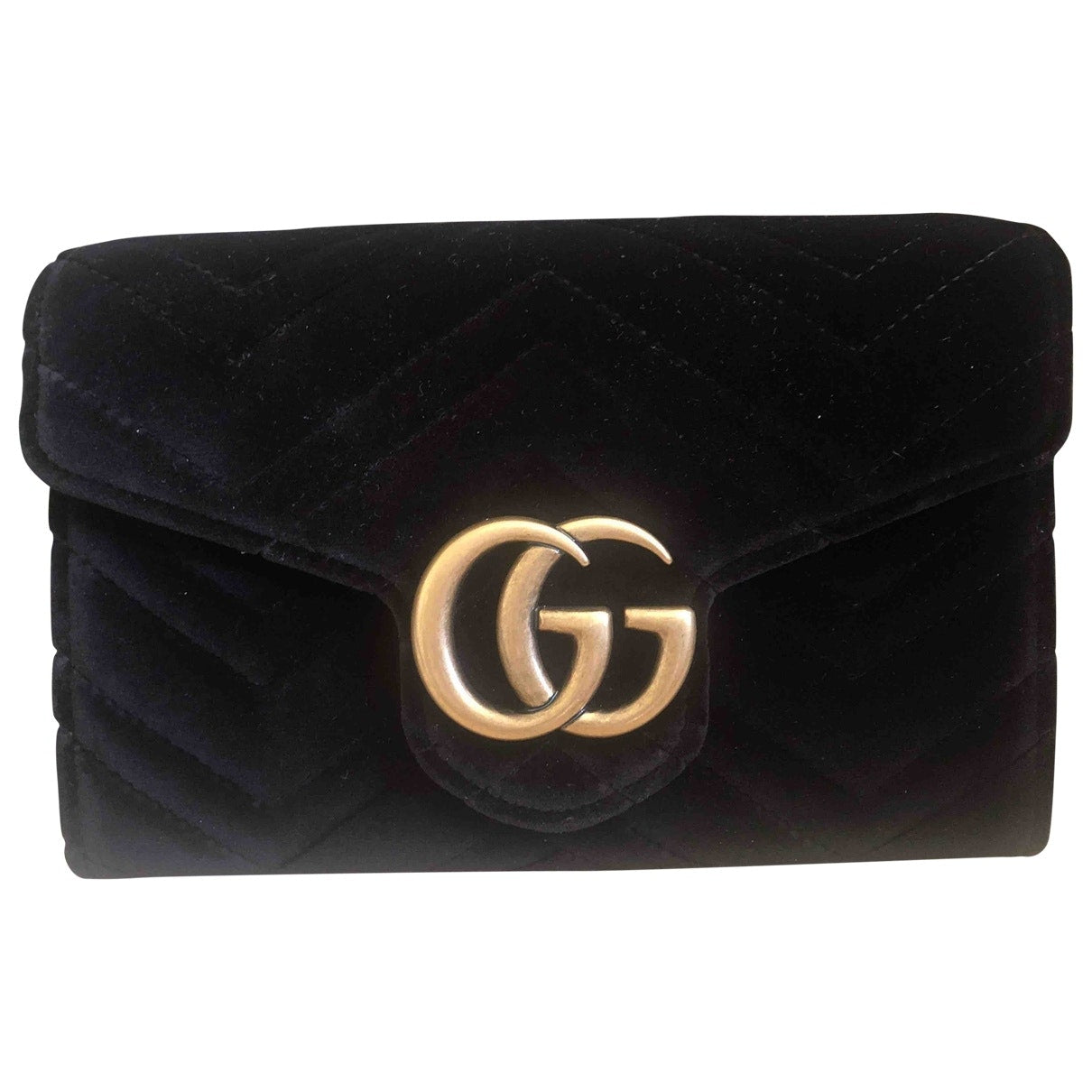 Gucci marmont black velvet handbag