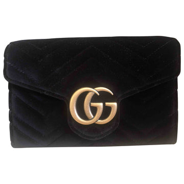 Gucci marmont black velvet handbag