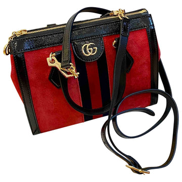 Gucci ophidia red suede handbag