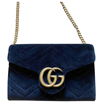 Gucci marmont black velvet handbag