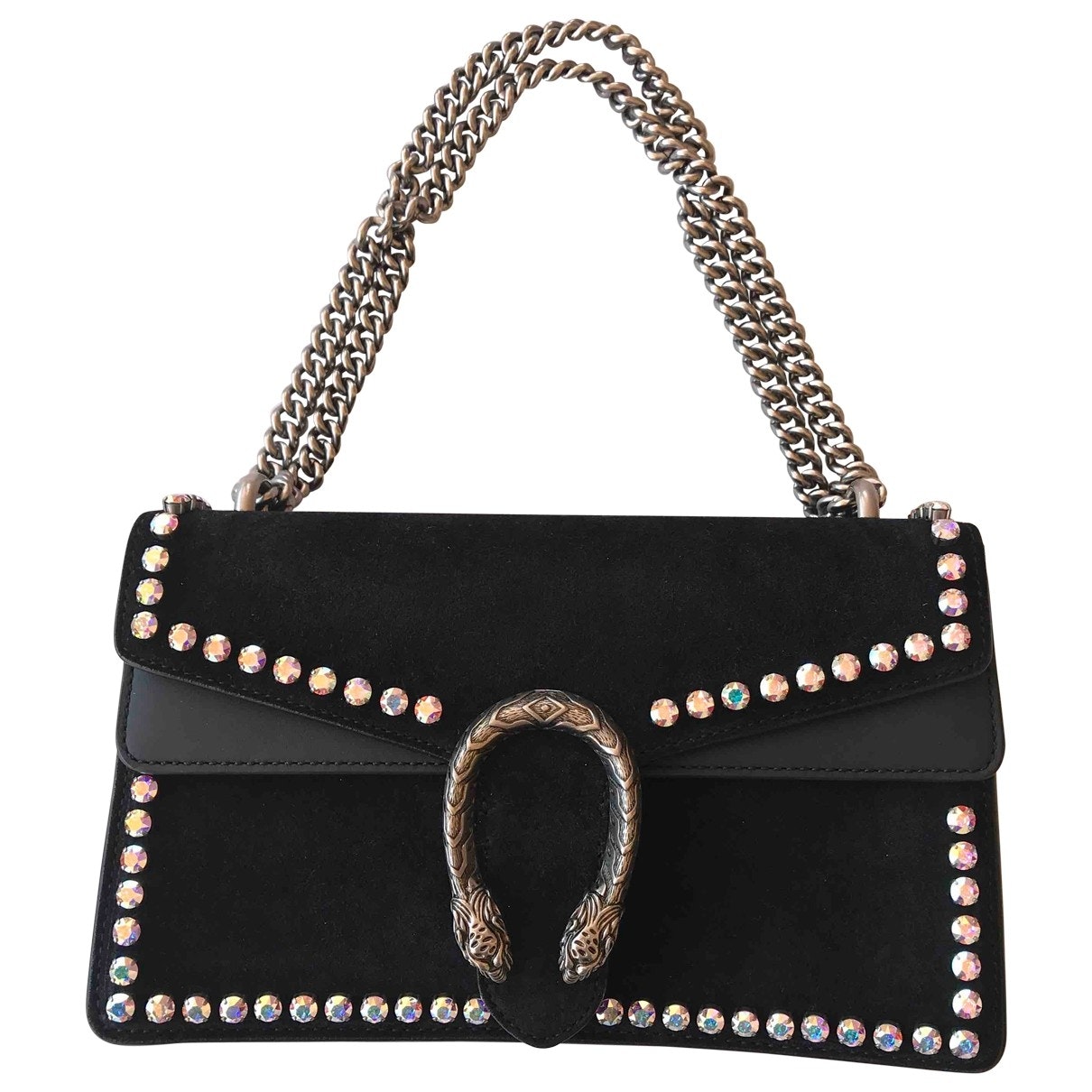 Gucci dionysus black suede handbag