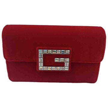 Gucci square g red velvet handbag