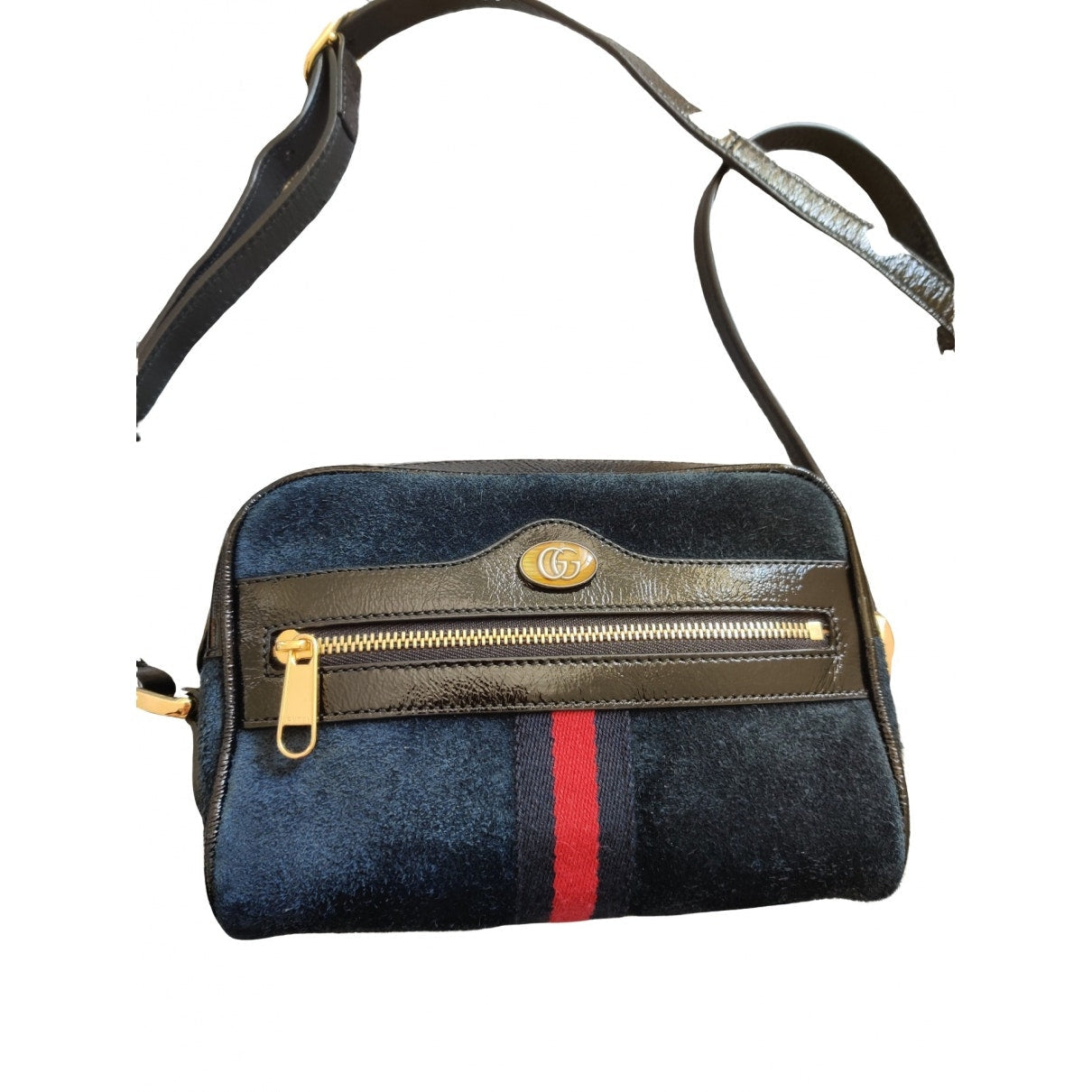 Gucci ophidia blue suede clutch bag
