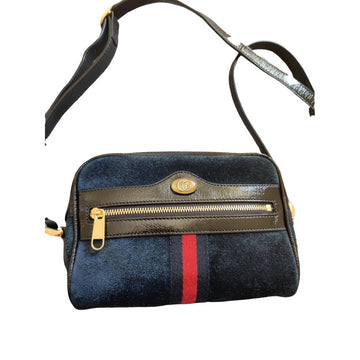 Gucci ophidia blue suede clutch bag