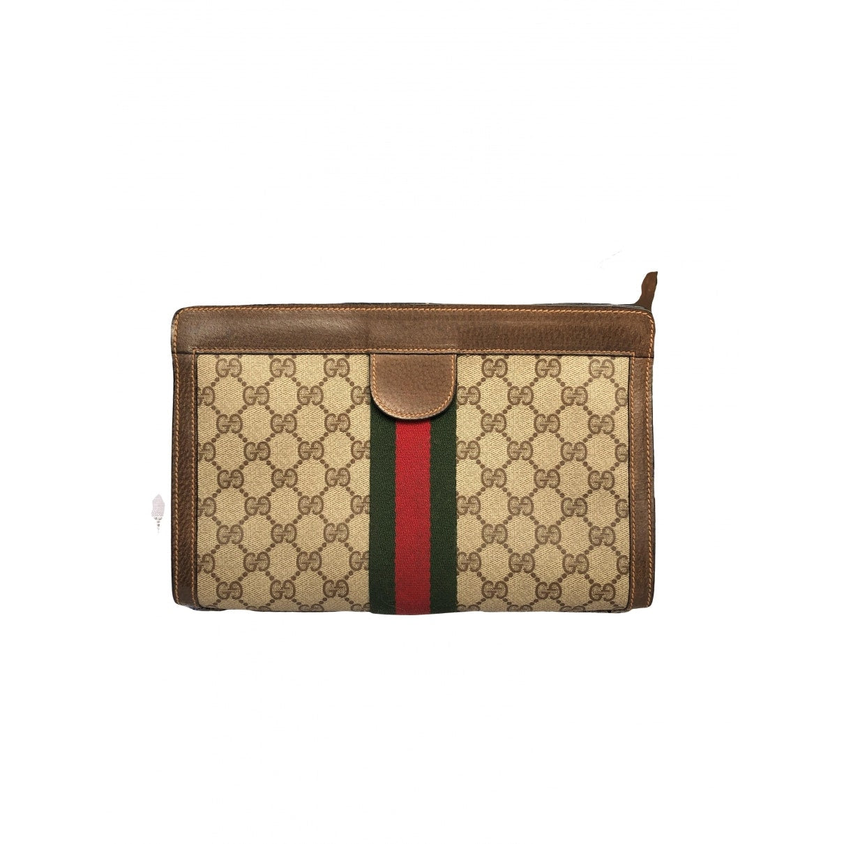 Gucci brown cloth clutch bag