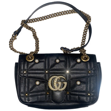 Gucci marmont black leather handbag