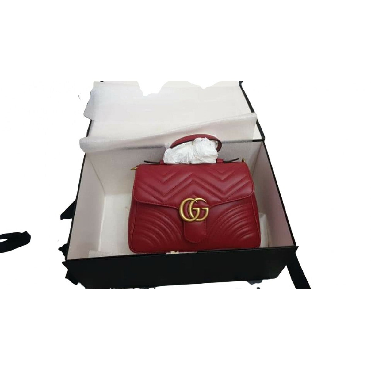 Gucci marmont red leather handbag