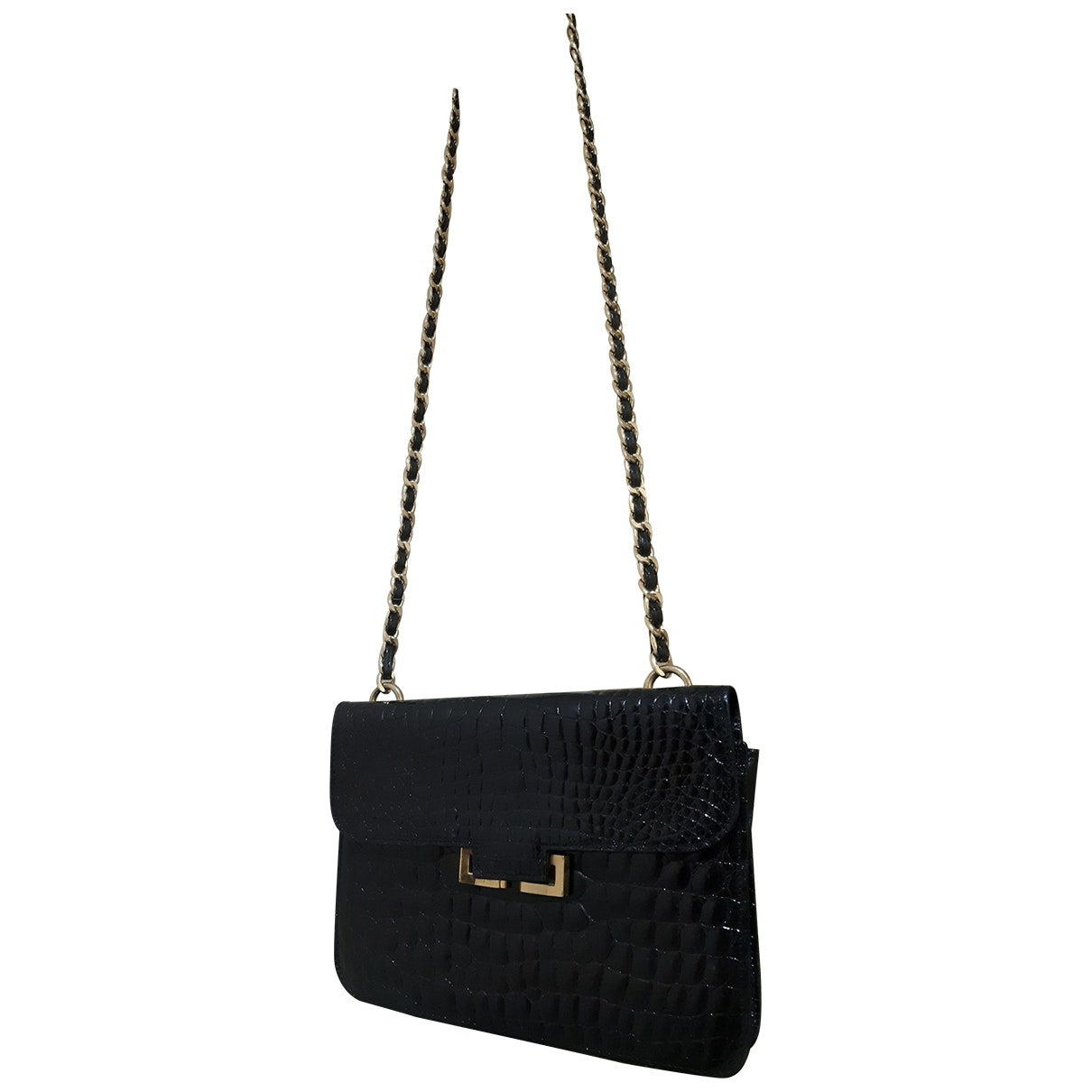 Gucci black crocodile handbag