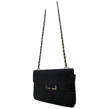 Gucci black crocodile handbag