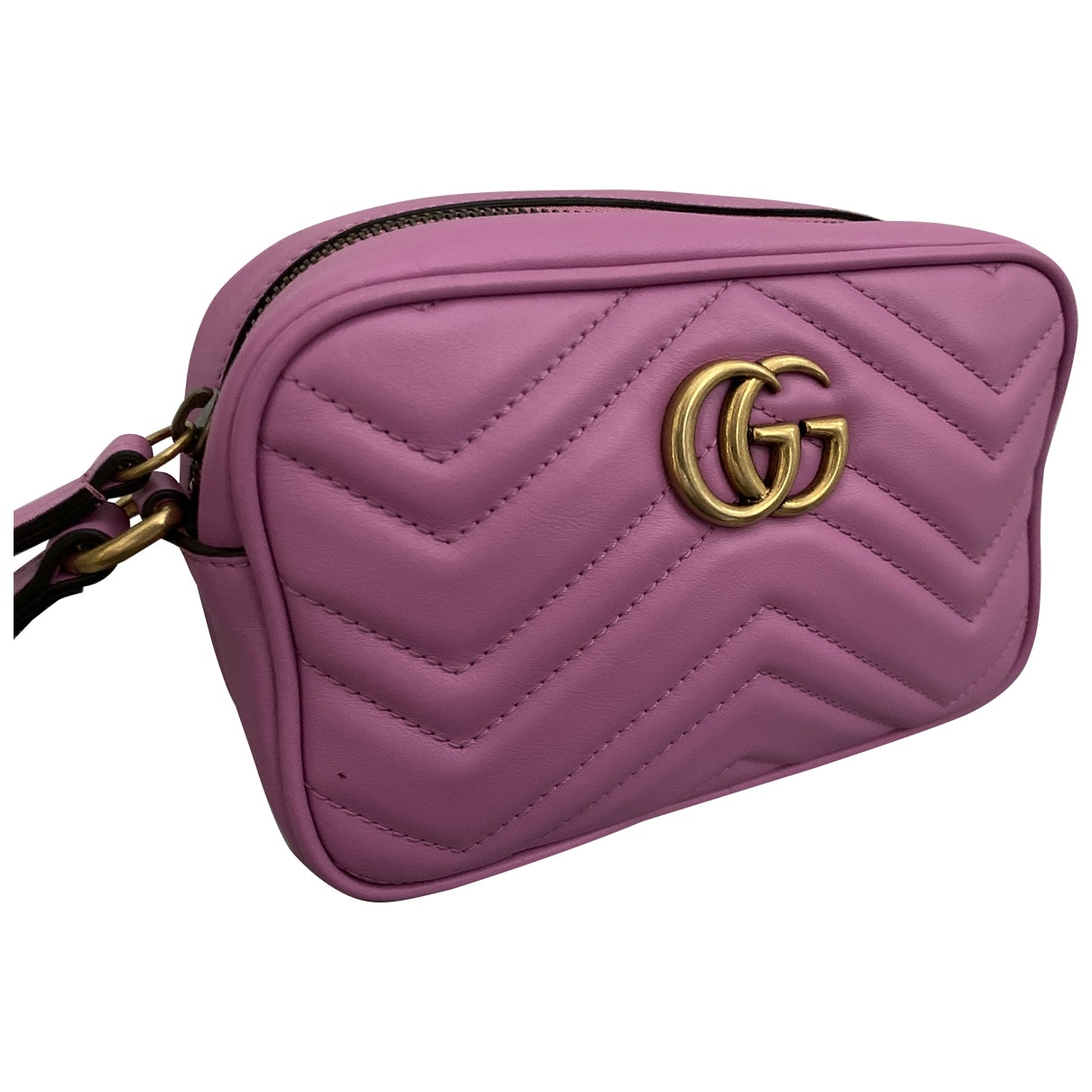Gucci marmont pink leather handbag