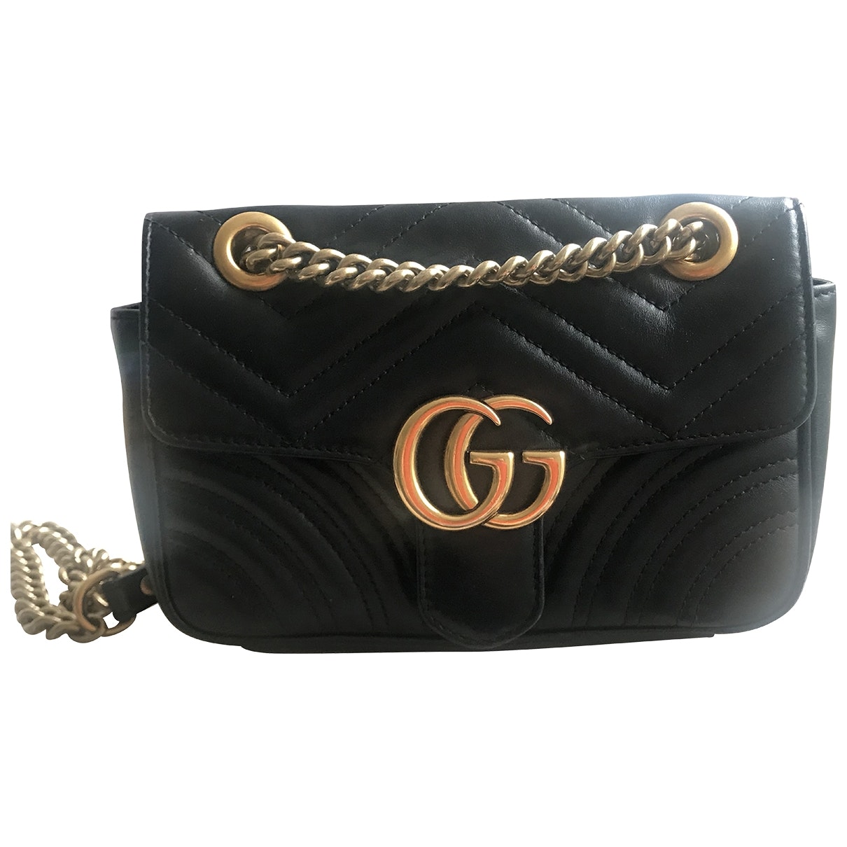 Gucci marmont black leather handbag